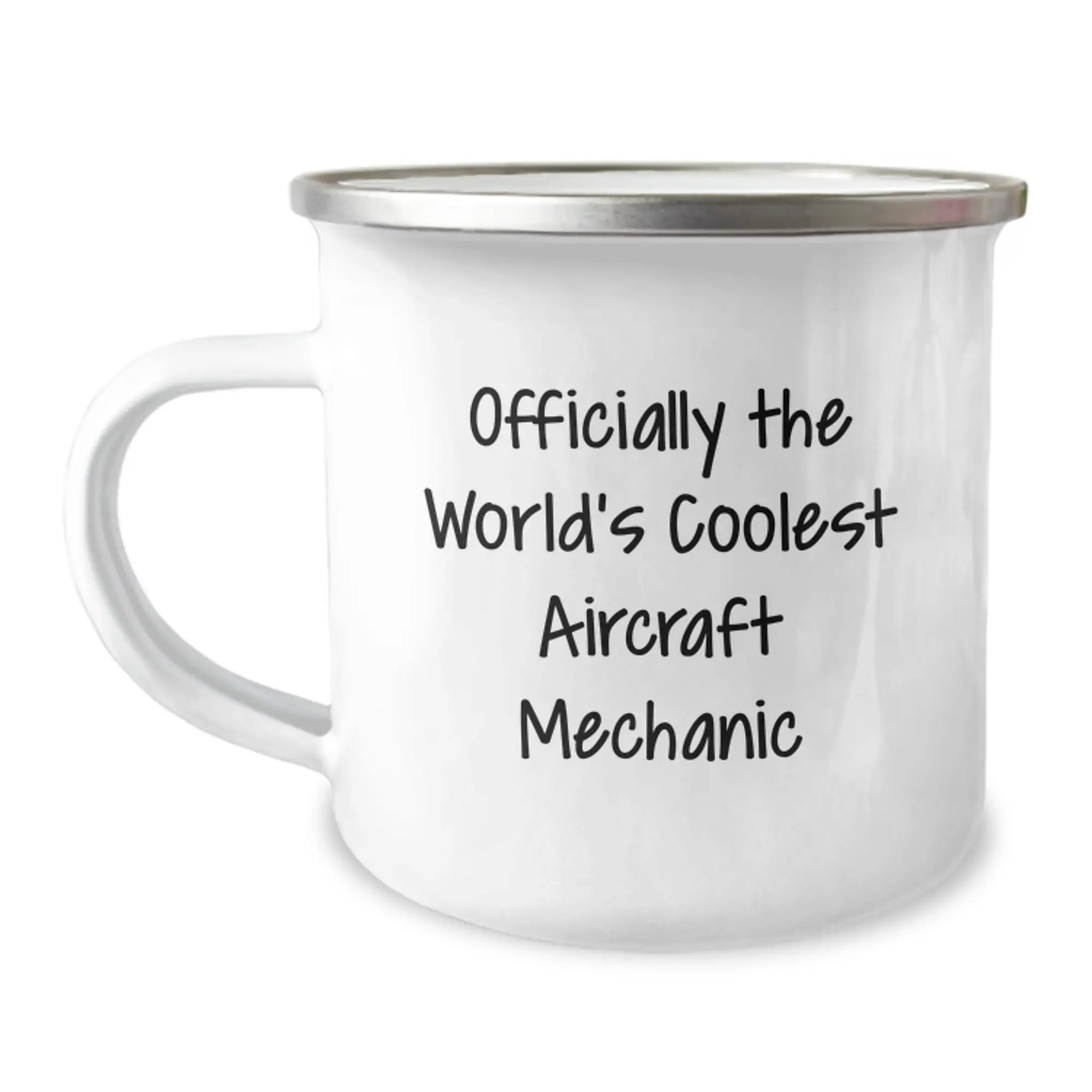 World's Coolest Aircraft Mechanic Gifts for Men Graduation Unique Gifts from Friends, 'Officially The World's Coolest Aircraft Mechanic' Funny Camping Mug - Image 1