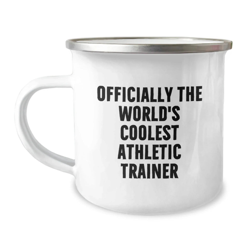 Funny Athletic Trainer Gifts from Friends - Officially The World's Coolest Athletic Trainer Camping Mug for Men, Unique Christmas Unique Gifts