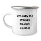 Funny Director Gifts from Men to Graduation Celebrations, Officially The World's Coolest Director Quote on 12 oz Stainless Steel Camping Mug, Gifts for Director