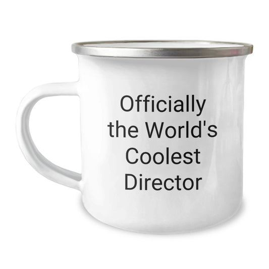Funny Director Gifts for Men, 'Officially The World's Coolest Director' Camping Mug, Perfect Graduation Unique Gifts from Family, Friends to Coworkers - Image 1