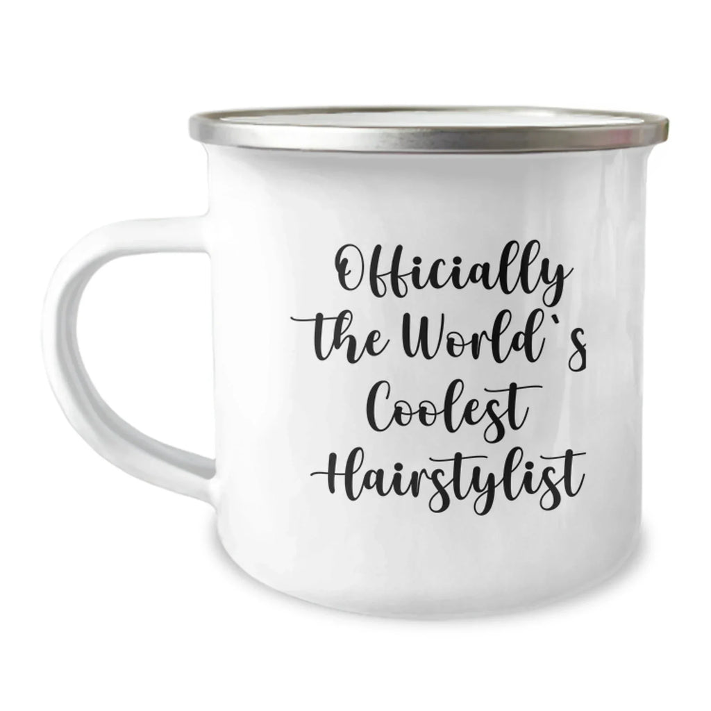 Hairstylist Camping Mug Gifts from Men for Officially The World's Coolest Hairstylist, Funny Graduation Unique Gifts for Hairstylist