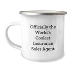 Funny Insurance Sales Agent Gifts from Friends for Graduation - 'Officially The World's Coolest Insurance Sales Agent' Camping Mug