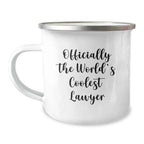 Funny Lawyer Gifts from Friends for Men - Christmas Unique Lawyer Mug - Officially The World's Coolest Lawyer Camping Mug