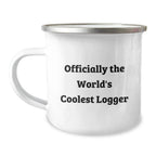 Funny Logger Gifts for Men, Camping Mug Officially The World's Coolest Logger, Christmas Unique Presents