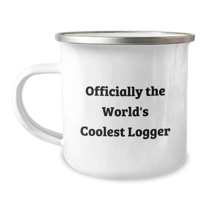 Funny Logger Gifts for Men, Camping Mug Officially The World's Coolest Logger, Christmas Unique Presents - Image 1