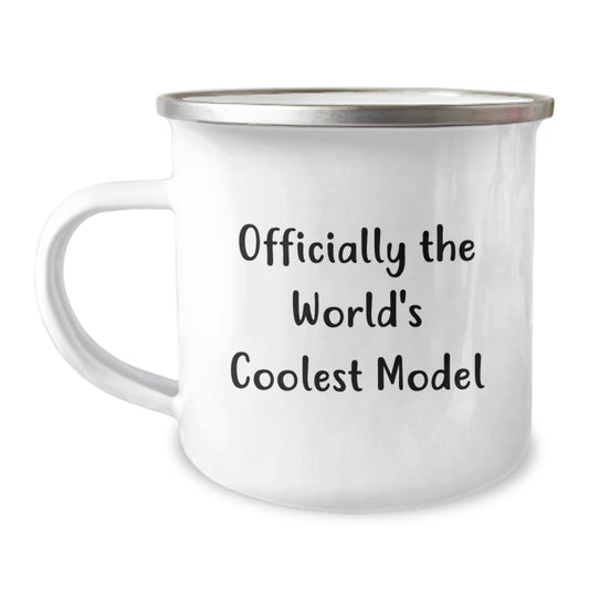 Funny Model Gifts for Her - 'Officially The World's Coolest Model' Camping Mug, Christmas Unique Gifts from Friends or Family - Image 1