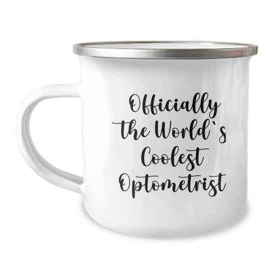 Funny Optometrist Gifts from Friends Christmas Camping Mug Officially The World's Coolest Optometrist - Image 1