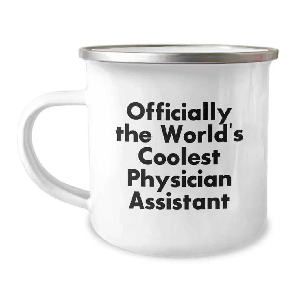 Funny Physician Assistant Gifts for Men, Officially The World's Coolest Physician Assistant, Christmas Unique Camping Mugs