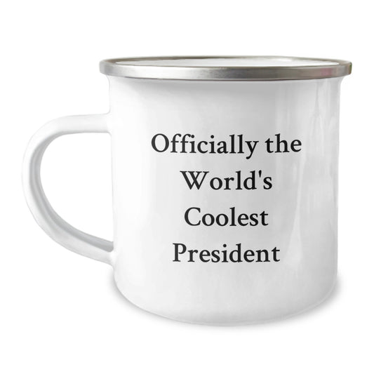 President Gifts for Men - Funny Camping Mug Officially The World's Coolest President, Unique Christmas Unique Gifts for President Friends, Best President Mugs for Camping - Image 1