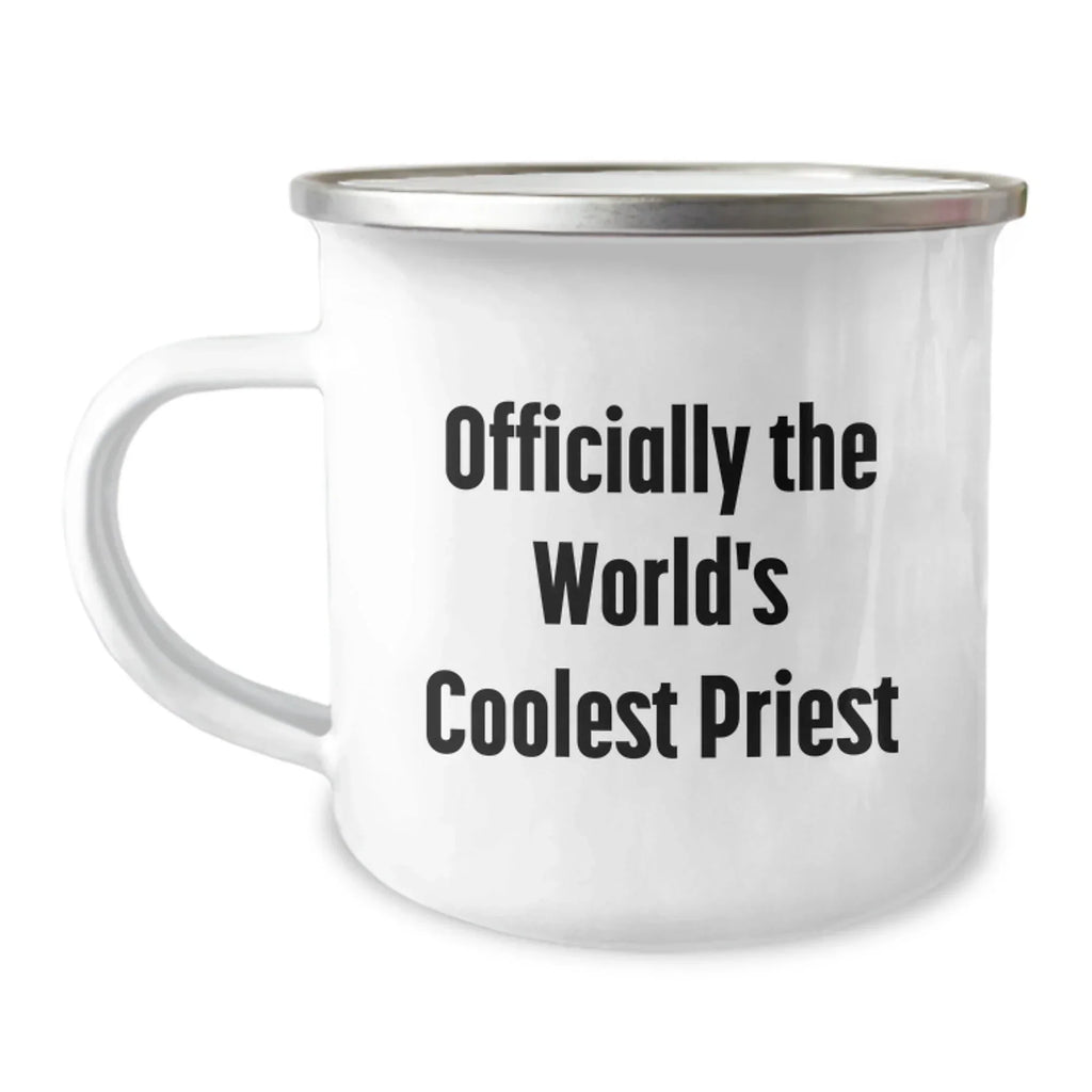 Unique Gifts for Priest Friends - Funny Camping Mug, Officially The World's Coolest Priest, Christmas Unique Gifts for Men