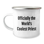Unique Gifts for Priest Friends - Funny Camping Mug, Officially The World's Coolest Priest, Christmas Unique Gifts for Men