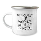 Funny Principal Gifts for Men from Friends - 'Officially The World's Coolest Principal' Christmas Unique Gifts, Principal Camping Mug