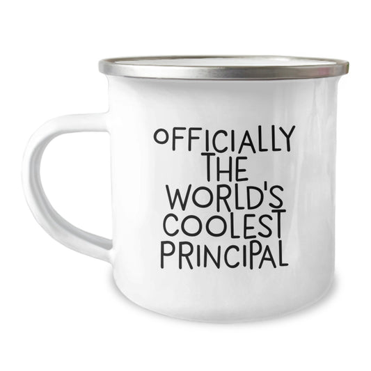 Funny Principal Gifts for Men from Friends - 'Officially The World's Coolest Principal' Christmas Unique Gifts, Principal Camping Mug - Image 1