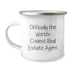 Funny Real Estate Agent Gifts for Graduation Unique Camping Mugs from Friends, 'Officially The World's Coolest Real Estate Agent' Quote Inside - Image 1