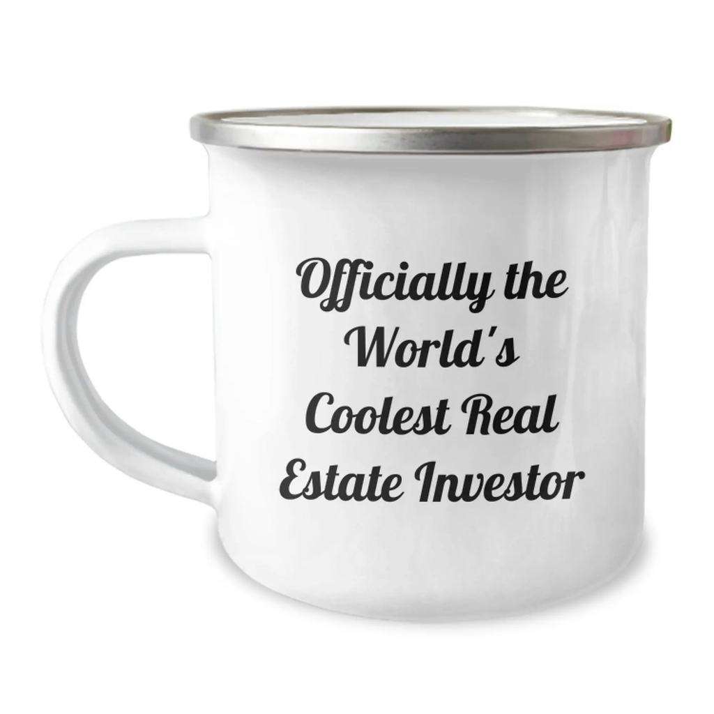 Funny Real Estate Investor Gifts from Friends - Officially The World's Coolest Real Estate Investor Funny Camping Mug for Real Estate Investor Men on Graduation Unique Gifts - Image 1
