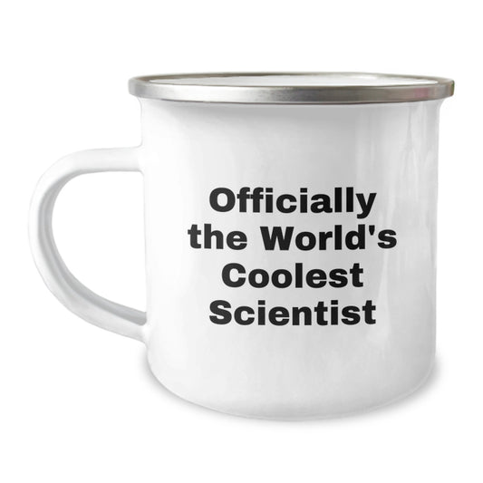 Funny Scientist Gifts, 'Officially The World's Coolest Scientist' Camping Mug for Men or Women, Graduation Unique Gifts from Friends, Coworkers, Family - Image 1