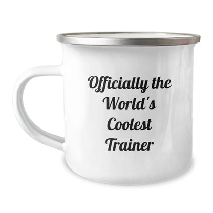Funny Trainer Gifts from Men, Unique Christmas Unique Gifts for Trainer Friends, Officially The World's Coolest Trainer Camping Mug - Image 1