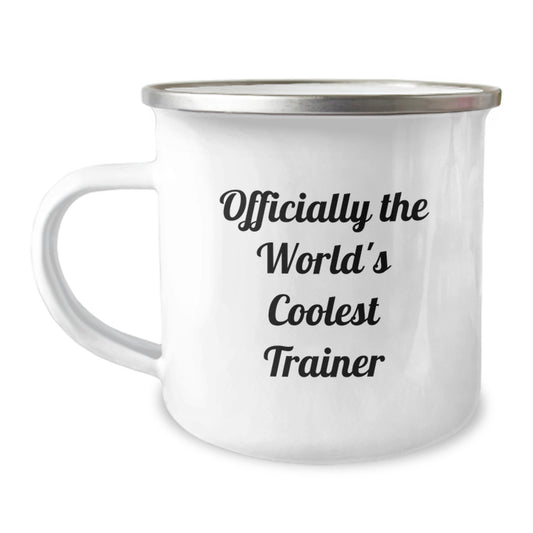 Funny Trainer Gifts from Men, Unique Christmas Unique Gifts for Trainer Friends, Officially The World's Coolest Trainer Camping Mug - Image 1