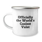 Funny Valet Gifts for Men, Officially The World's Coolest Valet Camping Mug, Christmas Unique Presents