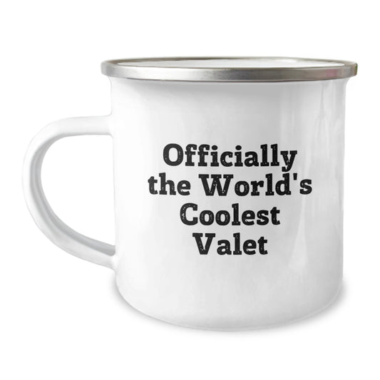 Funny Valet Gifts for Men, Officially The World's Coolest Valet Camping Mug, Christmas Unique Presents - Image 1