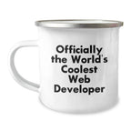 Funny 'Officially The World's Coolest Web Developer' Gifts for Web Developer Friends and Family, Christmas Unique Presents, Camping Mug for Outdoor Enthusiasts
