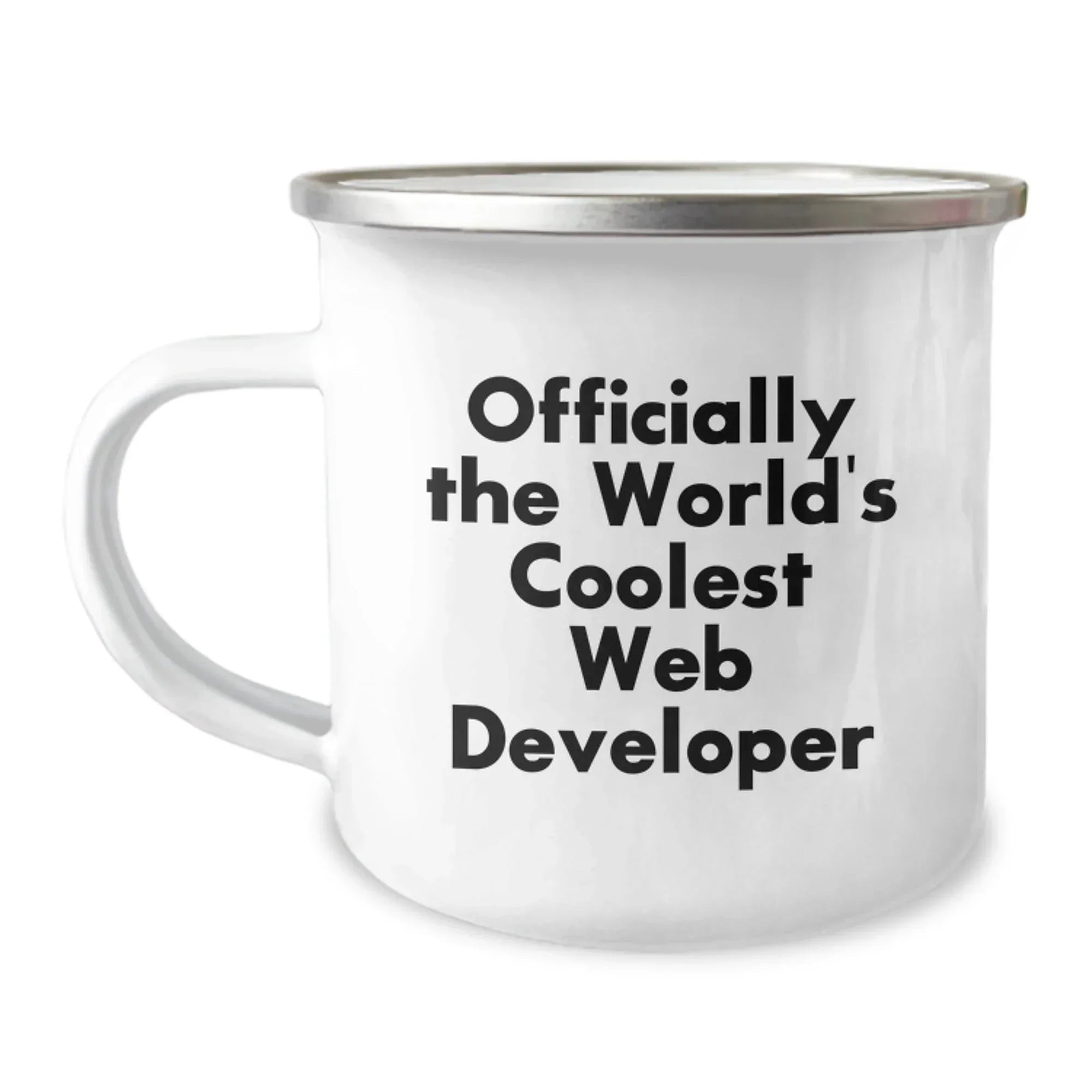Funny 'Officially The World's Coolest Web Developer' Gifts for Web Developer Friends and Family, Christmas Unique Presents, Camping Mug for Outdoor Enthusiasts