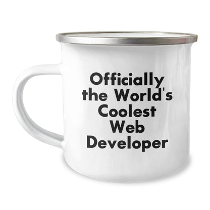 Funny 'Officially The World's Coolest Web Developer' Gifts for Web Developer Friends and Family, Christmas Unique Presents, Camping Mug for Outdoor Enthusiasts - Image 1