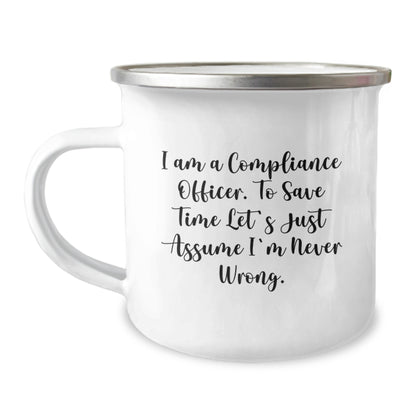 Funny Compliance Officer Camping Mug Gifts from Friends for a Sarcastic Compliance Officer at Christmas - Image 1