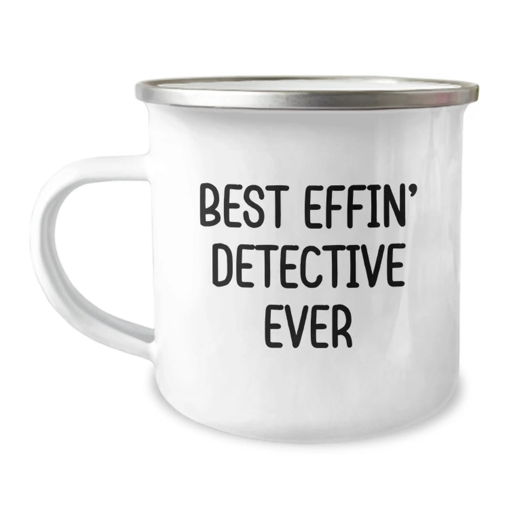Funny Detective Gifts for Men - Best Effin' Detective Ever Camping Mug for Graduation Unique Gifts from Family, Friends, or Coworkers - Image 1