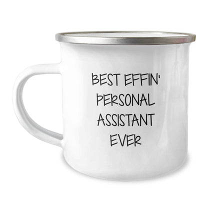 Funny Personal Assistant Gifts from Friends for Men Women Coworkers Family Best Effin' Camping Mug - Image 1