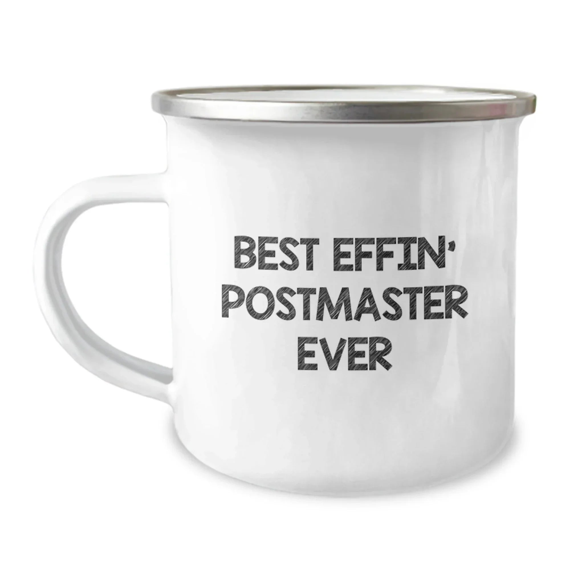 Funny Postmaster Gifts for Men, Unique Camping Mug for Postmaster, Best Effin' Postmaster Ever Quote, Gifts from Friends for Christmas