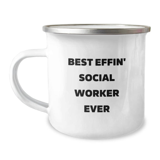 Funny Social Worker Gifts for Men, Women, or Friends - Best Effin' Social Worker Ever Camping Mug for Christmas Unique Gifts from Family - Image 1