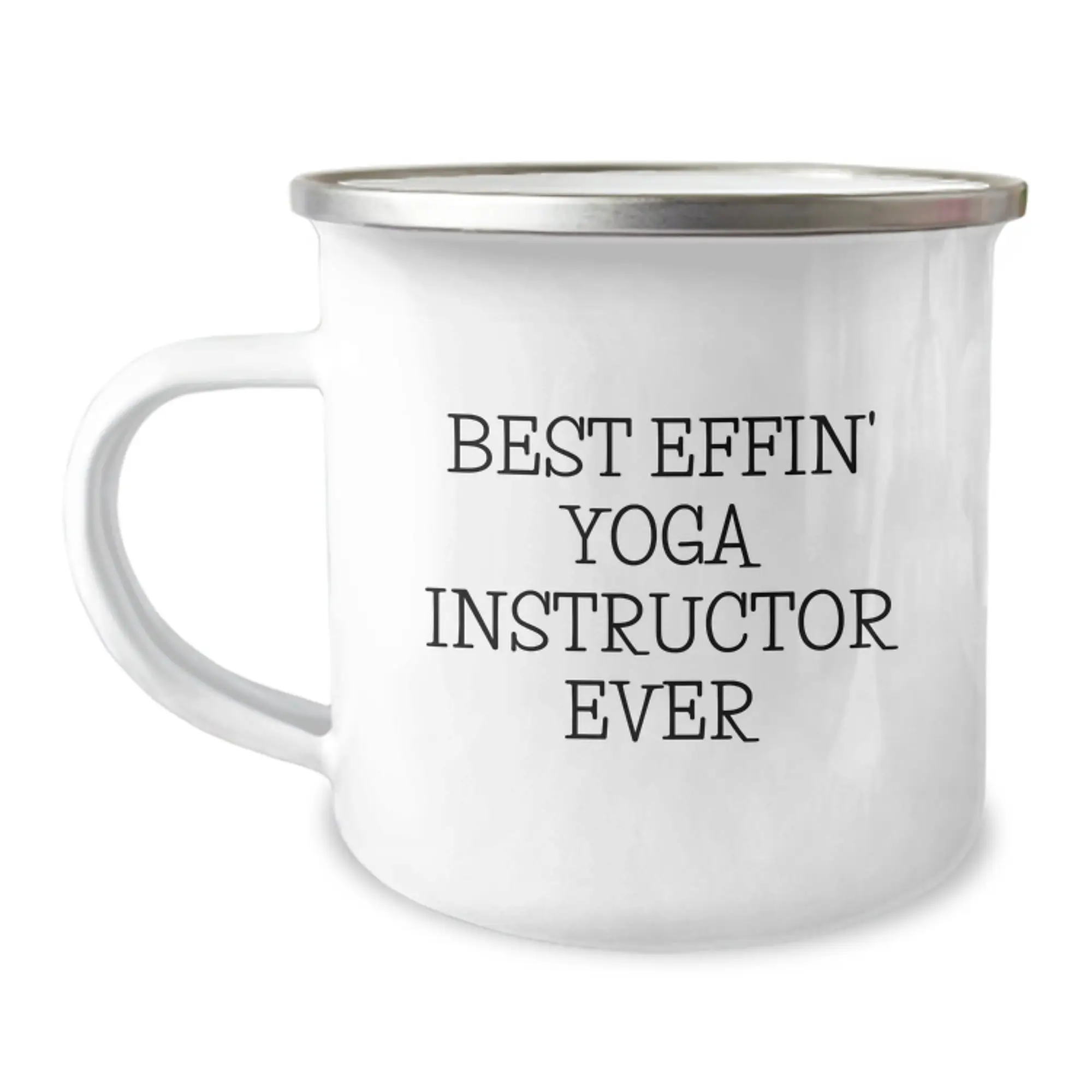 Funny Yoga Instructor Gifts from Friends for Men and Women, Best Effin' Yoga Instructor Ever Camping Mug for Graduation Unique Gifts - Image 1