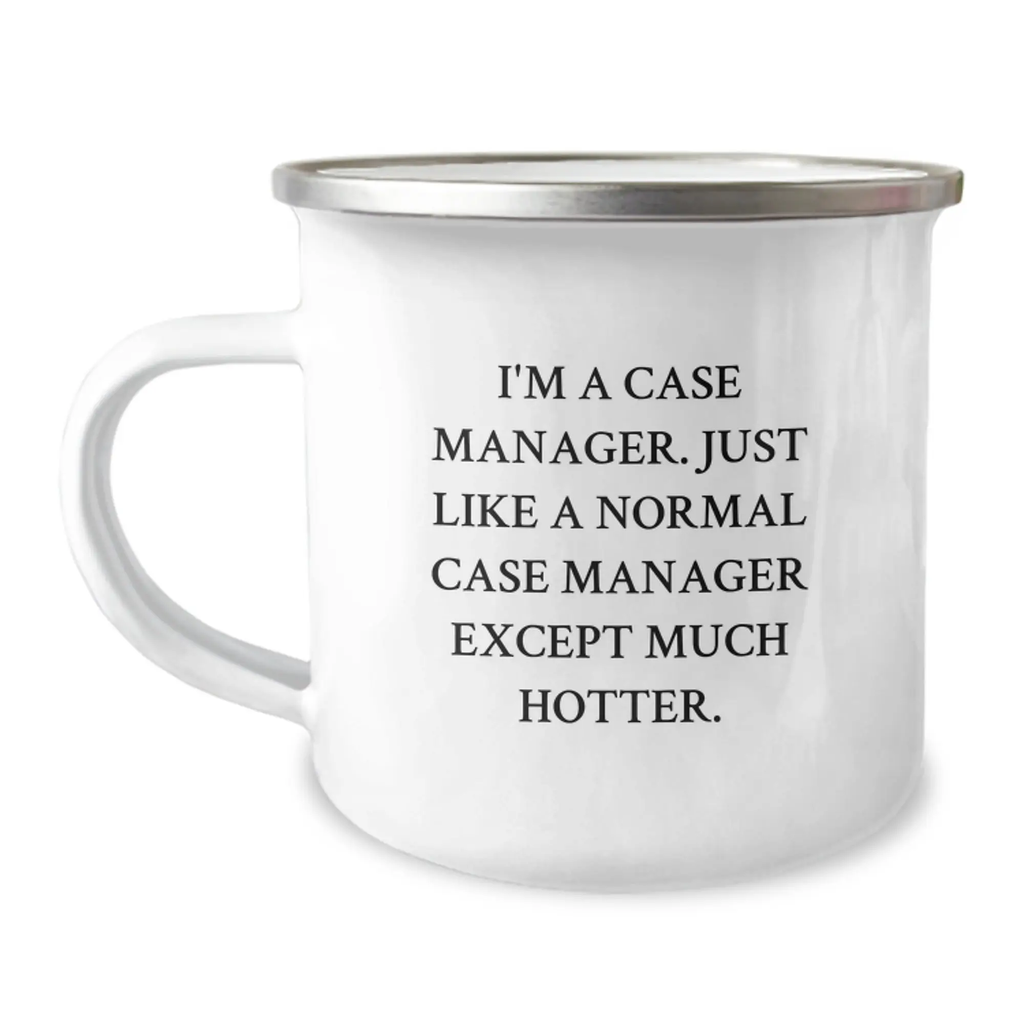 Humorous Camping Mugs for Case Managers, Funny Graduation Unique Gift Ideas from Friends, Coworkers, Family to Case Manager, Men, Women, Friends, Coworkers, Family - Image 1