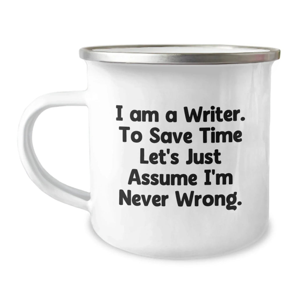Funny Writer Gifts for Him, Stainless Steel Camping Mug with I Am A Writer Quote, Perfect Unique Gifts from Men for Writer Friends and Family