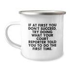 Funny Court Reporter Christmas Unique Gifts from Friends for Court Reporters, Unique Camping Mug, Inspirational Quote about Success