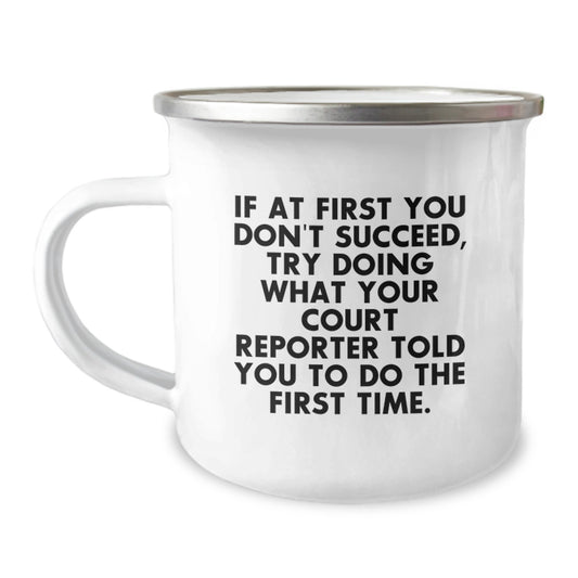 Funny Court Reporter Christmas Unique Gifts from Friends for Court Reporters, Unique Camping Mug, Inspirational Quote about Success - Image 1