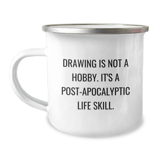 Funny Drawing Gifts from Friends for Christmas Camping Mug - Image 1