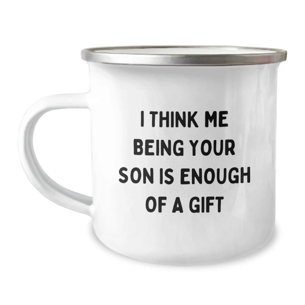 Son Keepsake Camping Mug Birthday Gift for Him With Printed Quote - Image 1