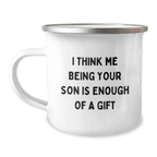 Son Keepsake Camping Mug Birthday Gift for Him With Printed Quote - Image 1
