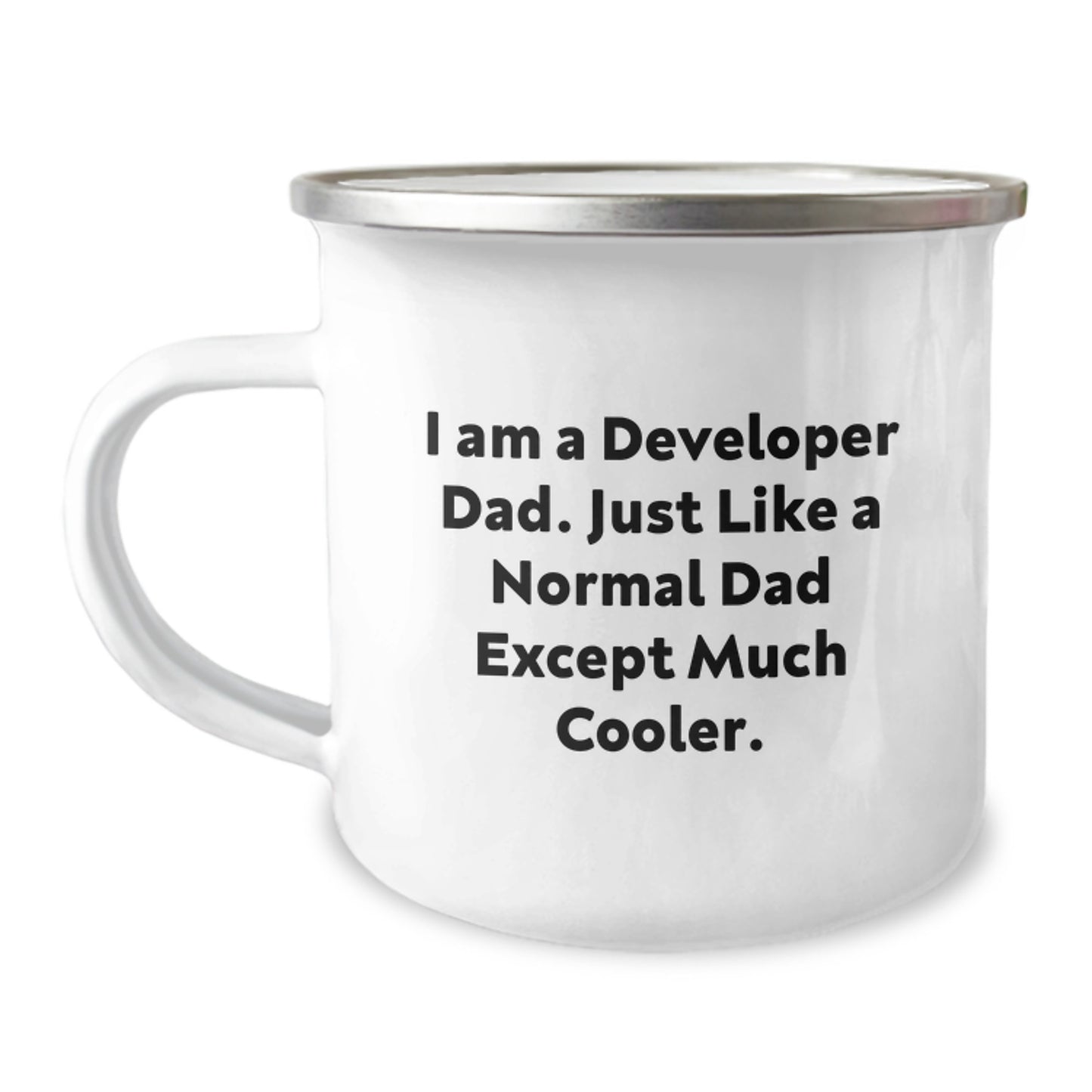 Funny Developer Gifts from Dad, Unique Graduation Gifts for Developer Men, I Am A Developer Dad Camping Mug - Image 1