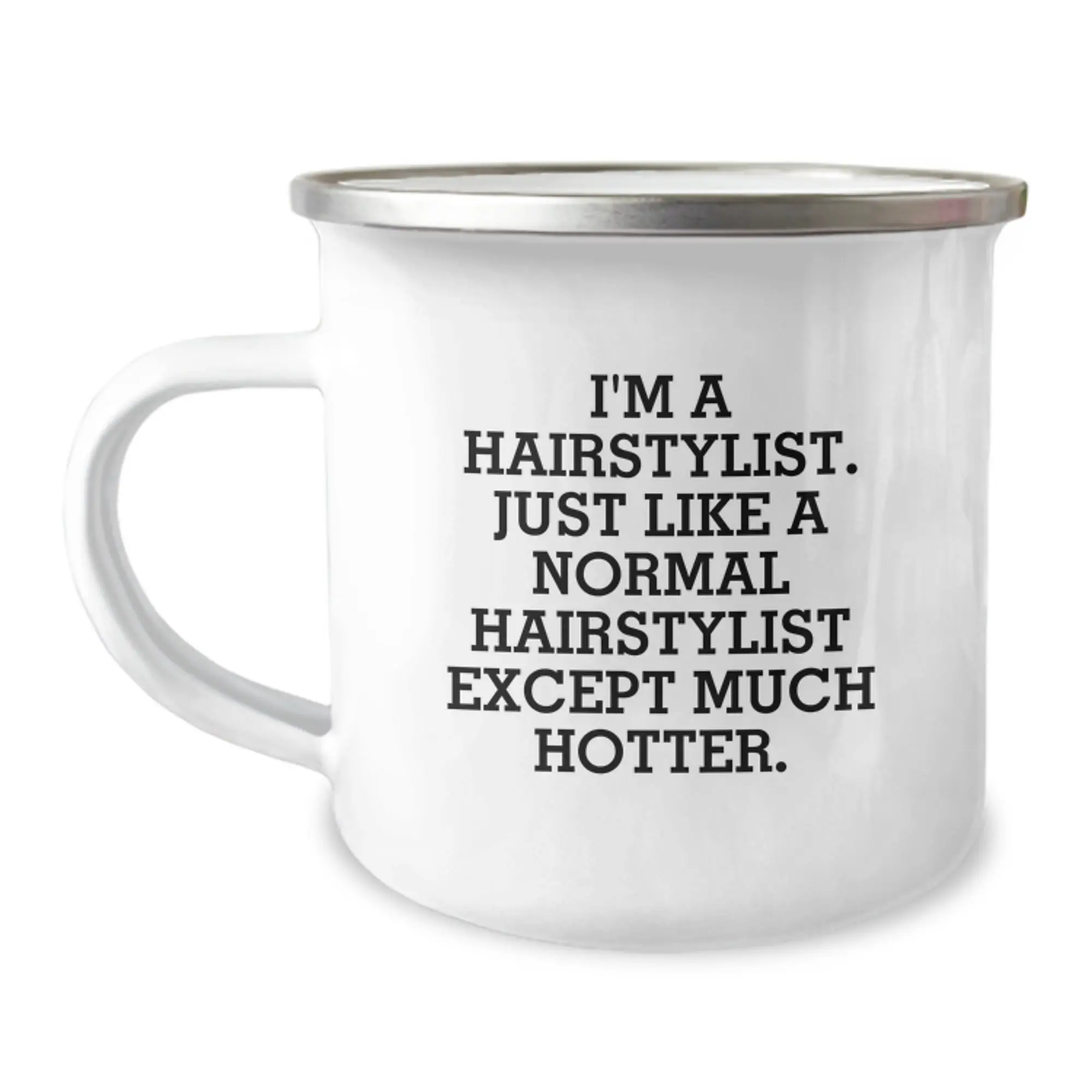 Bold Hairstylist Camping Mug for Friends Birthday Gift - Image 1