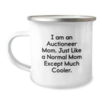 Auctioneer Mom's Camping Mug, Funny Quote Gifts from Mom to Auctioneer Grad, Unique Camping Mugs for Men, Funny Mother's Day Unique Gifts for Dad's Auctioneer Friends