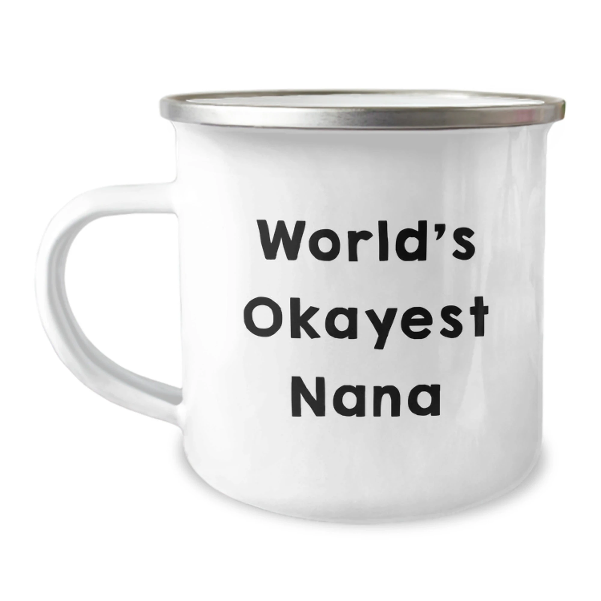 Funny Gift for Nana - 'World's Okayest Nana' Camping Mug, Perfect for Grandma Christmas Unique Gifts from Family