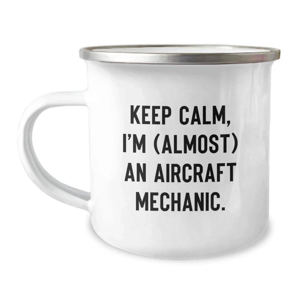 Funny Aircraft Mechanic Gifts for Men, Unique Camping Mug from Friends for Christmas