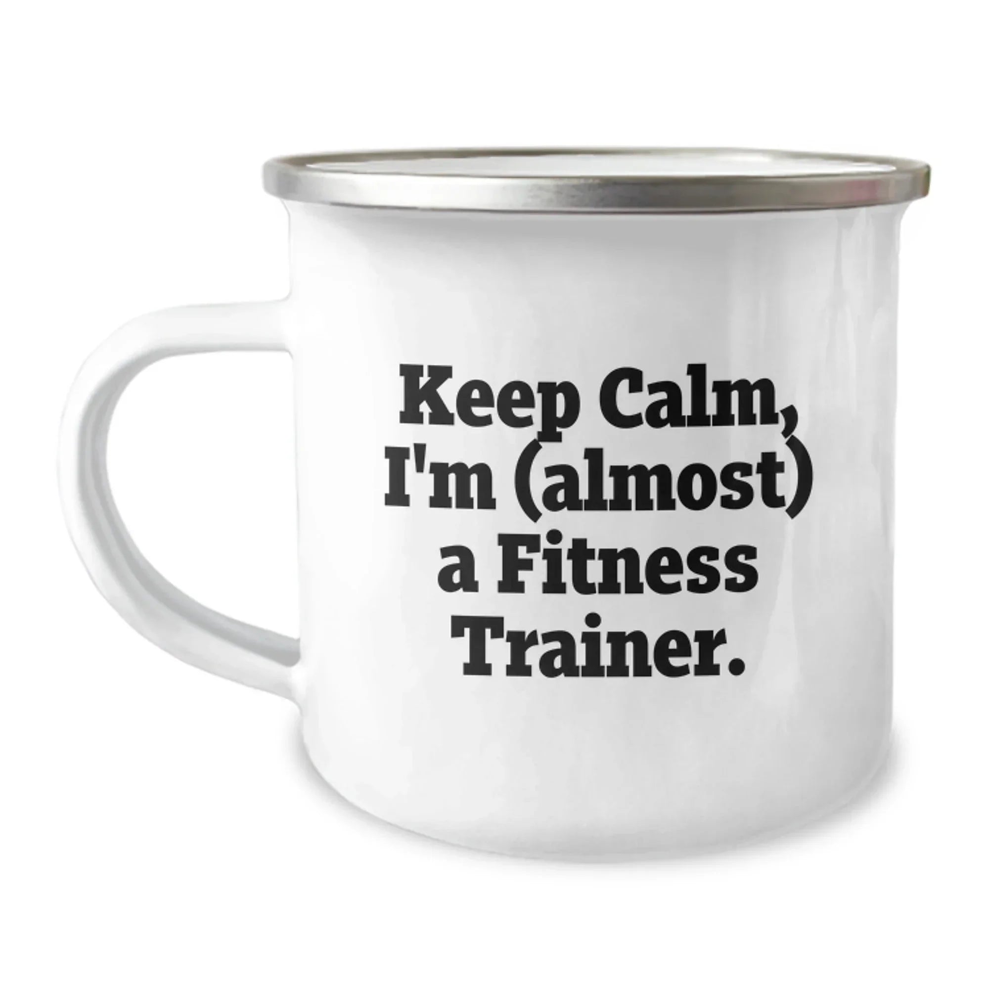 Funny Fitness Trainer Gifts for Men, Women, Friends and Coworkers - Keep Calm, I'm (almost) A Fitness Trainer. Christmas Unique Mugs for Fitness Lovers, Camping Trip Companions