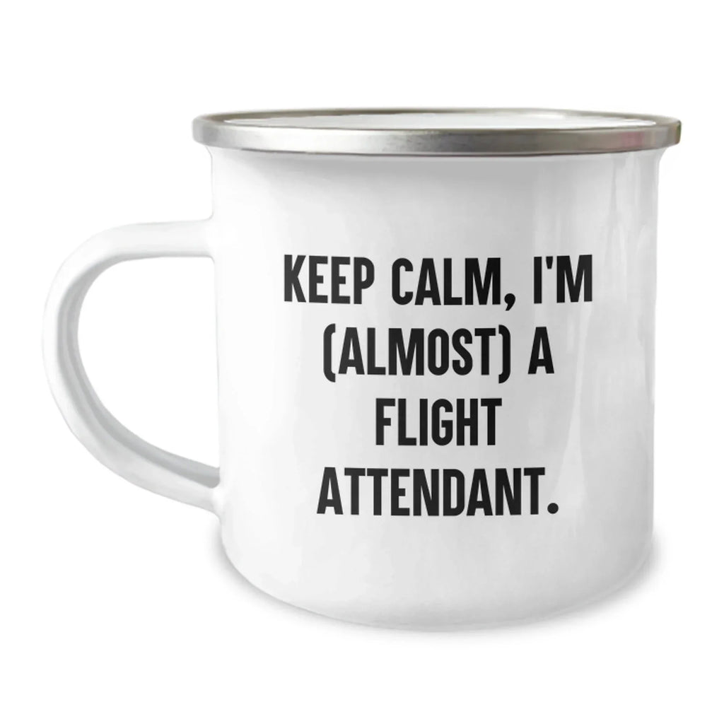 Funny Flight Attendant Gifts for Friends from Men, Keep Calm I'm almost a Flight Attendant Christmas Unique Gifts for Flight Attendant Family