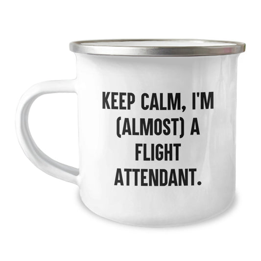 Funny Flight Attendant Gifts for Friends from Men, Keep Calm I'm almost a Flight Attendant Christmas Unique Gifts for Flight Attendant Family - Image 1