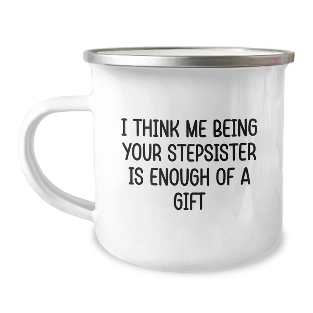 Stepsister Keepsake Camping Mug for Him Birthday Gift With Quote - Image 1
