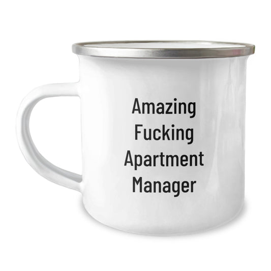 Funny 'Amazing F--king Apartment Manager' Gifts for Apartment Manager, Camping Mug for Christmas Unique Gifts for Men, Women, Friends, Coworkers, Family - Image 1